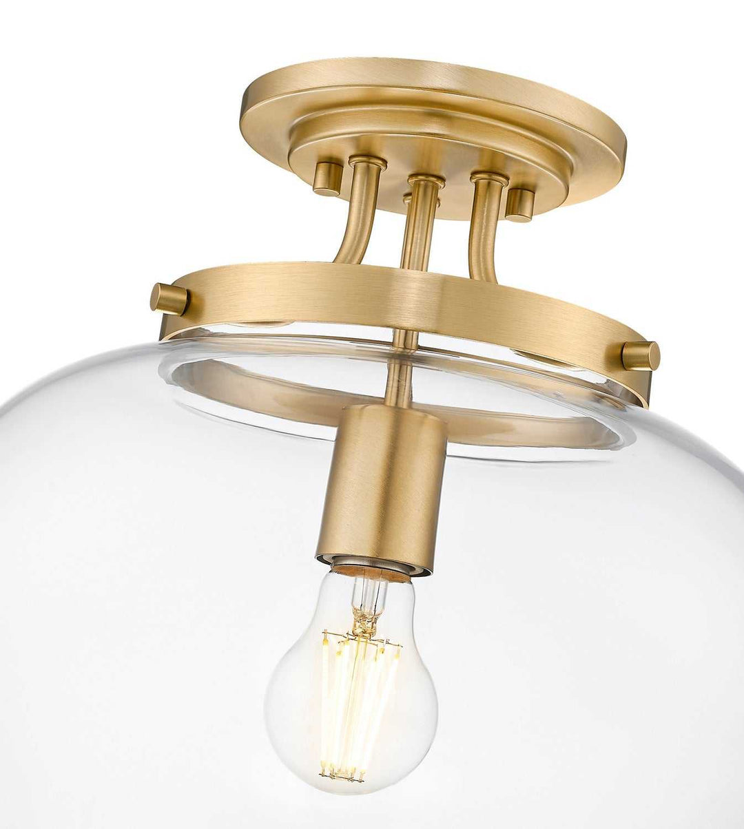 Joliet One Light Semi Flush Mount in Burnished Brass Z-Lite Canada