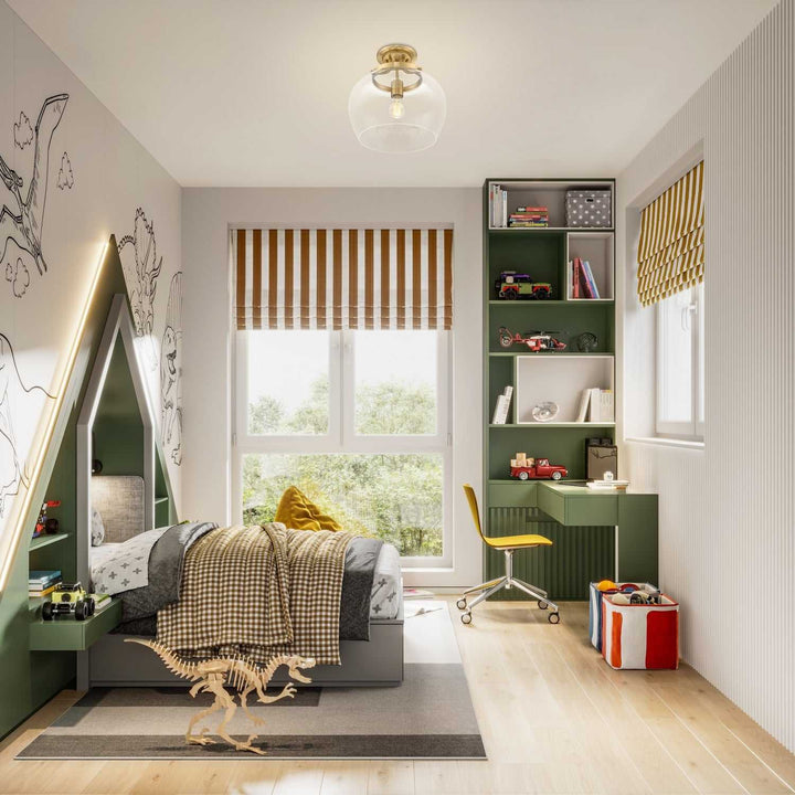 Joliet One Light Semi Flush Mount in Burnished Brass Z-Lite Canada