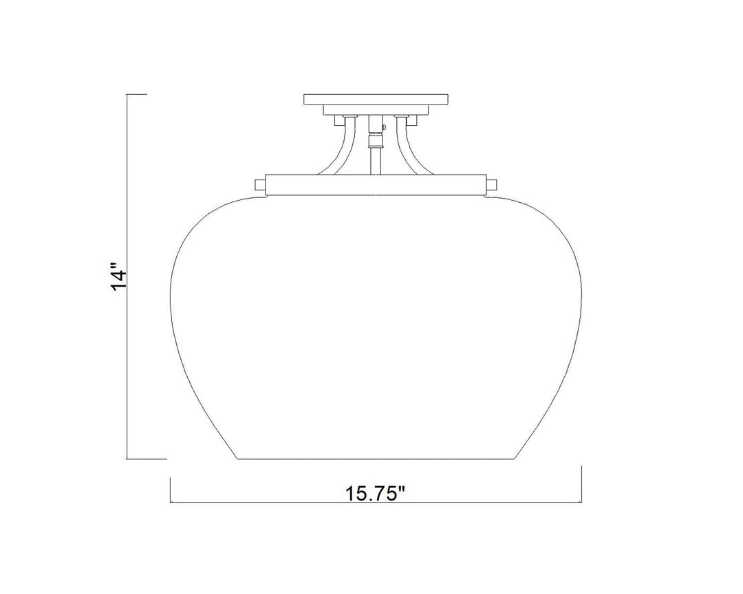 Joliet Three Light Semi Flush Mount in Burnished Brass Z-Lite Canada