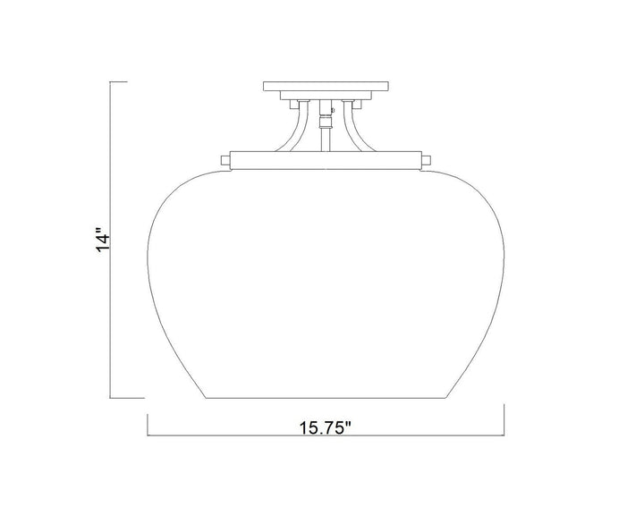 Joliet Three Light Semi Flush Mount in Burnished Brass Z-Lite Canada
