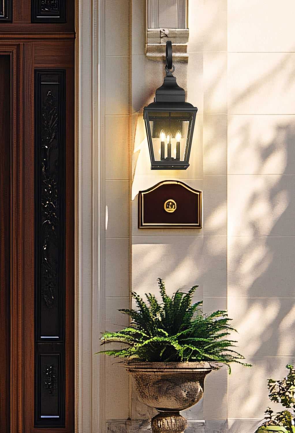 Raphael Three Light Outdoor Wall Mount in Sand Black Z-Lite Canada