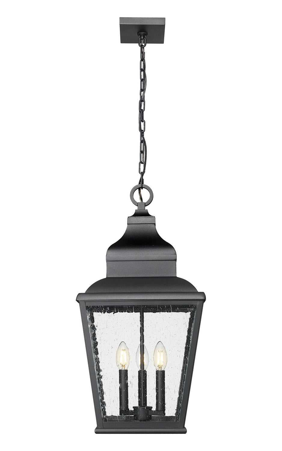 Raphael Three Light Outdoor Chain Mount Ceiling Fixture in Sand Black Z-Lite Canada