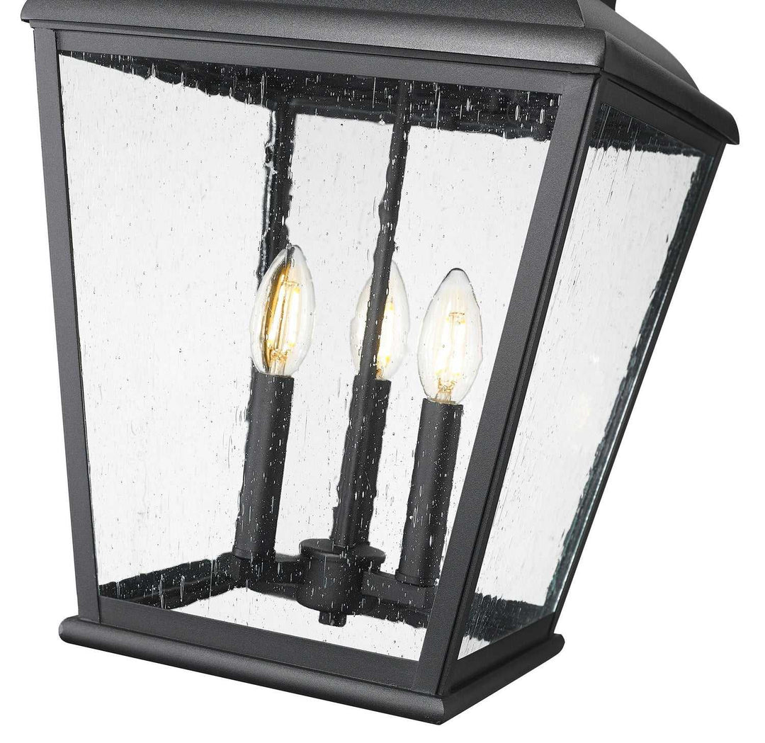 Raphael Three Light Outdoor Chain Mount Ceiling Fixture in Sand Black Z-Lite Canada