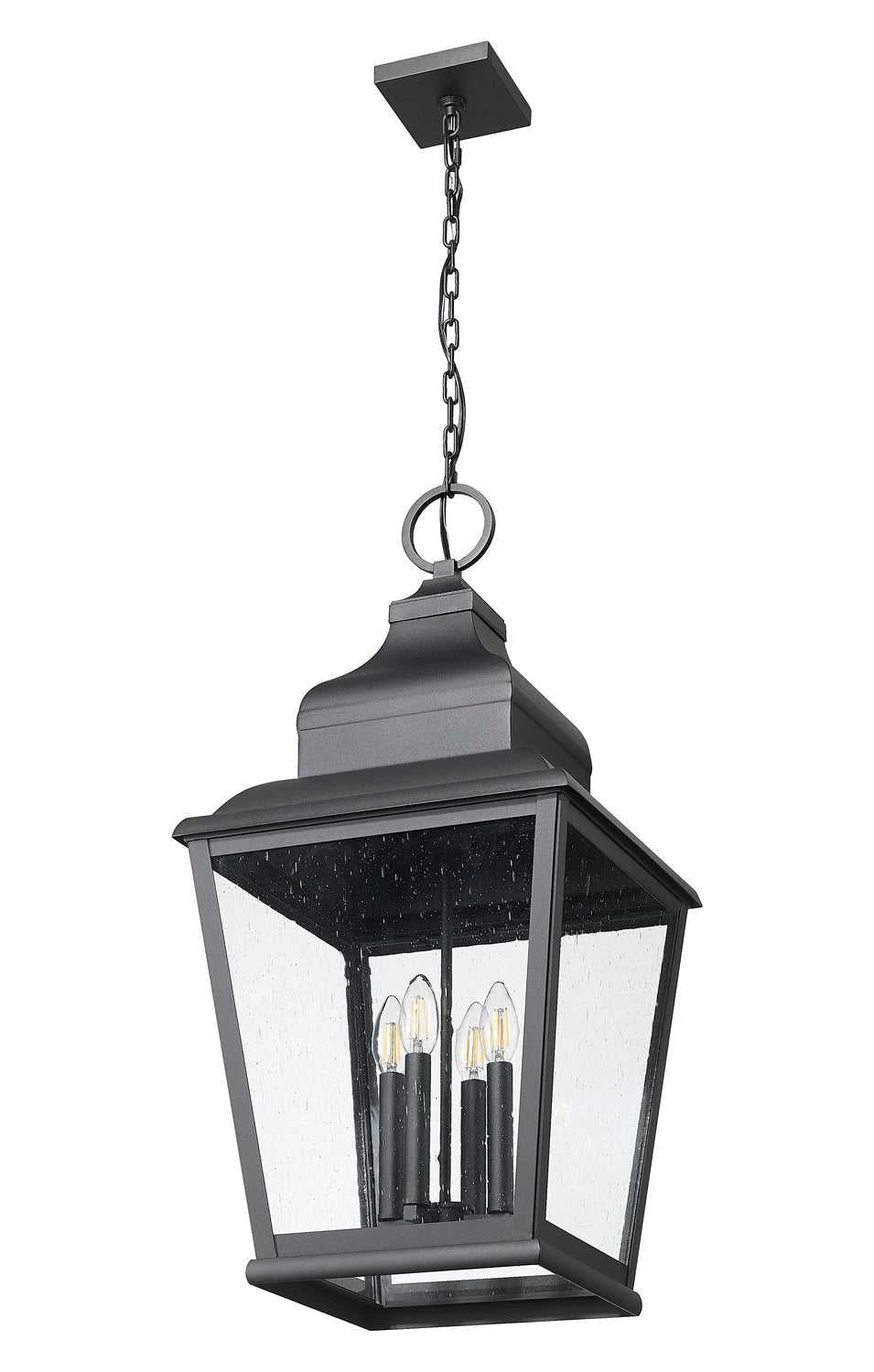 Raphael Four Light Outdoor Chain Mount Ceiling Fixture in Sand Black Z-Lite Canada