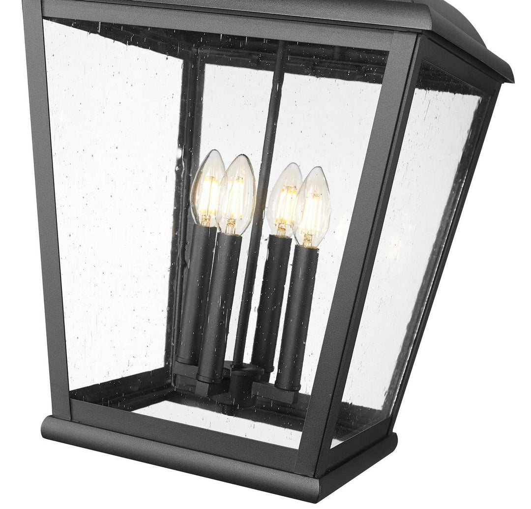 Raphael Four Light Outdoor Chain Mount Ceiling Fixture in Sand Black Z-Lite Canada