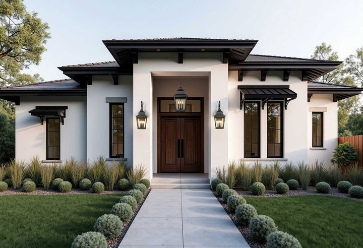 Raphael Four Light Outdoor Chain Mount Ceiling Fixture in Sand Black Z-Lite Canada