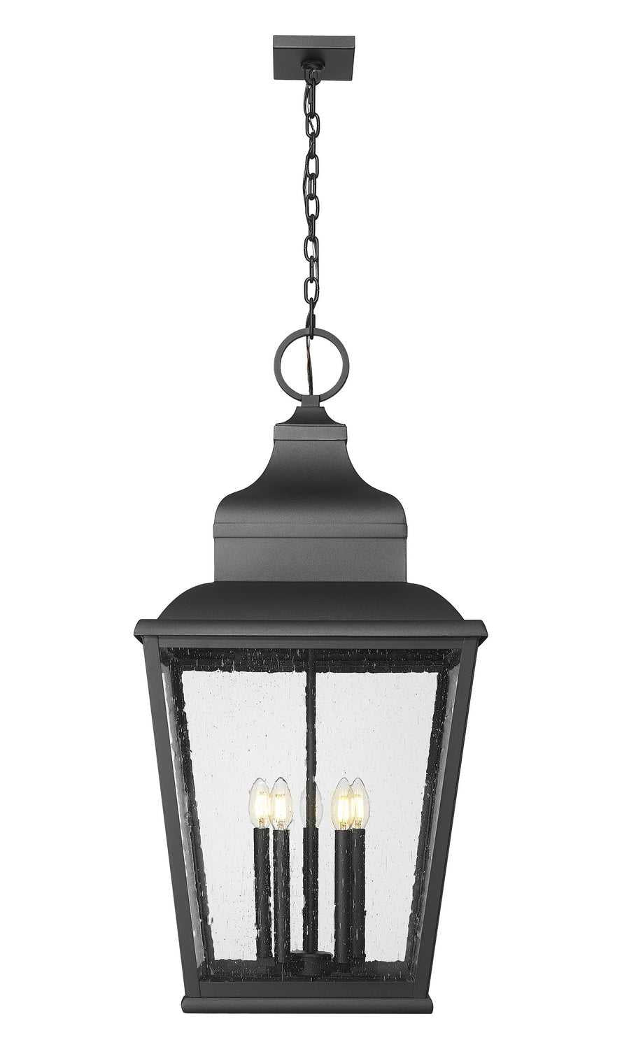 Raphael Five Light Outdoor Chain Mount Ceiling Fixture in Sand Black Z-Lite Canada