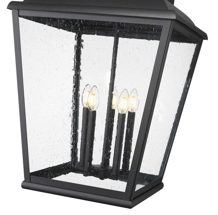 Raphael Five Light Outdoor Chain Mount Ceiling Fixture in Sand Black Z-Lite Canada
