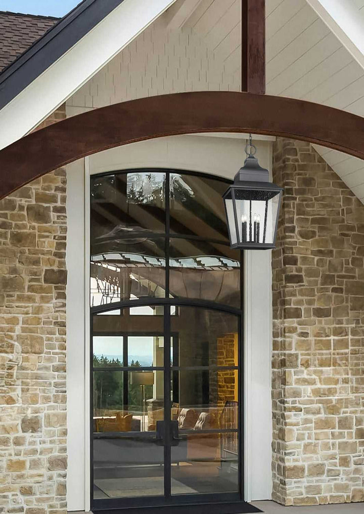 Raphael Five Light Outdoor Chain Mount Ceiling Fixture in Sand Black Z-Lite Canada