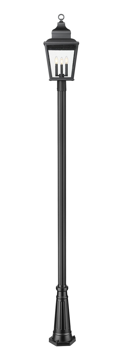 Raphael Three Light Outdoor Post Mount in Sand Black Z-Lite Canada
