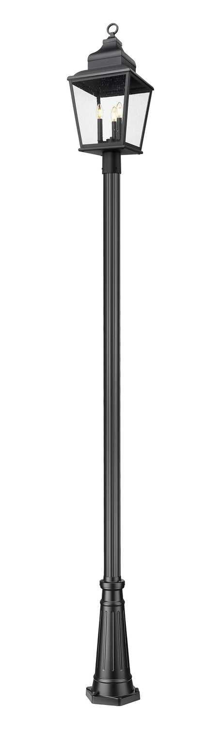 Raphael Three Light Outdoor Post Mount in Sand Black Z-Lite Canada