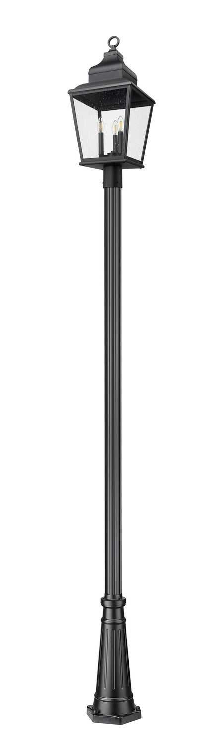 Raphael Three Light Outdoor Post Mount in Sand Black Z-Lite Canada