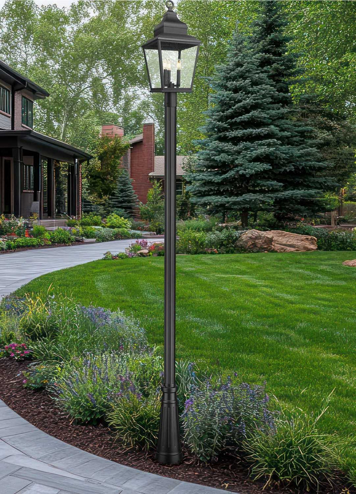 Raphael Three Light Outdoor Post Mount in Sand Black Z-Lite Canada