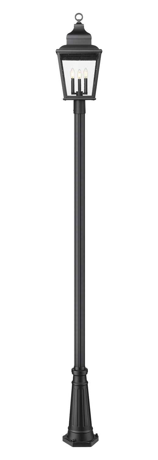 Raphael Three Light Outdoor Post Mount in Sand Black Z-Lite Canada