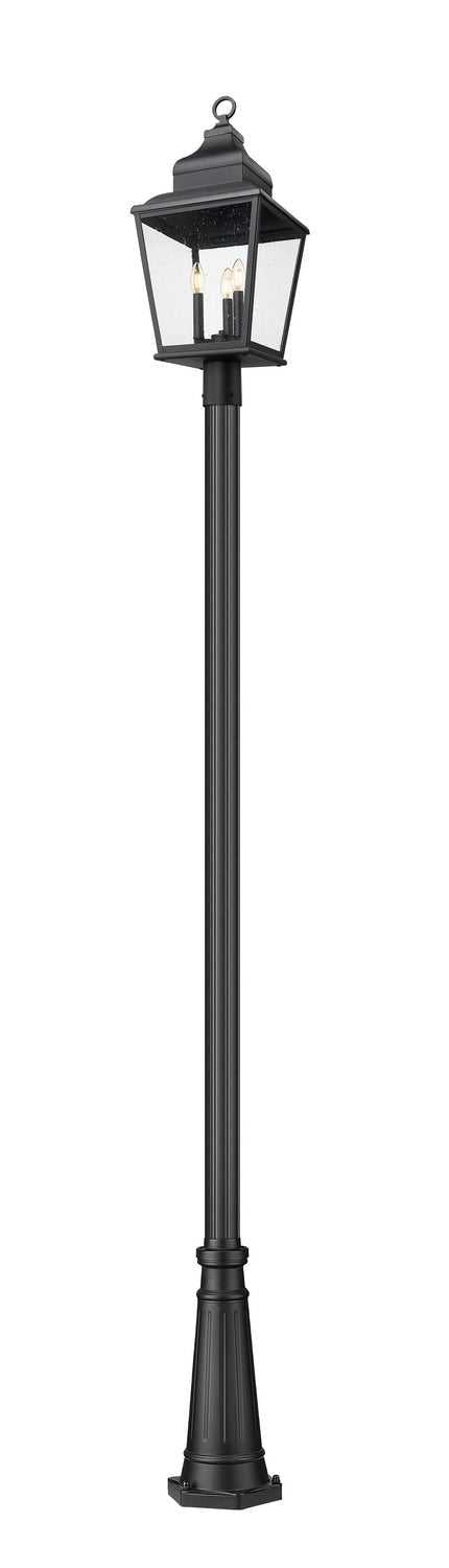Raphael Three Light Outdoor Post Mount in Sand Black Z-Lite Canada