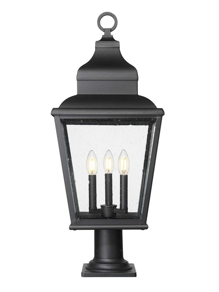 Raphael Three Light Outdoor Pier Mount in Sand Black Z-Lite Canada