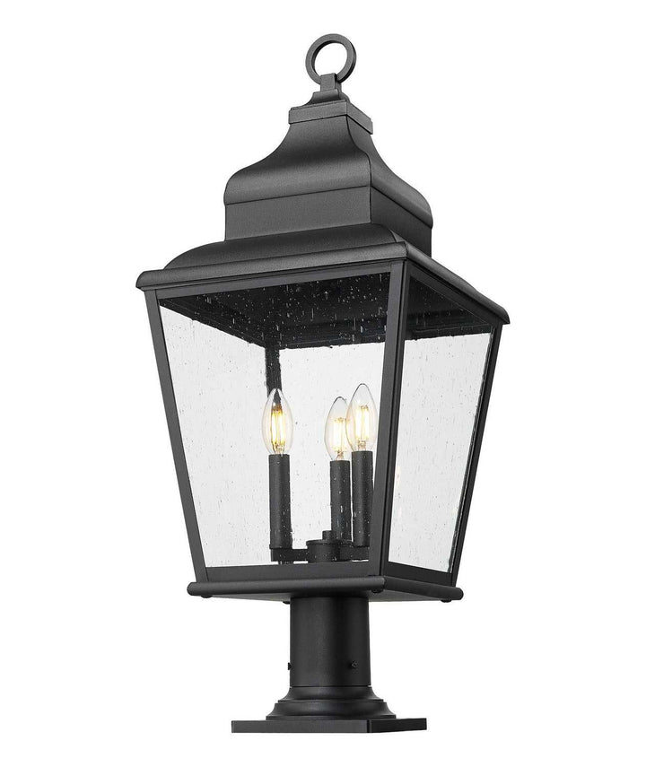 Raphael Three Light Outdoor Pier Mount in Sand Black Z-Lite Canada