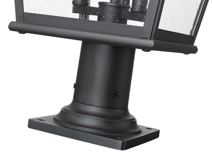 Raphael Three Light Outdoor Pier Mount in Sand Black Z-Lite Canada