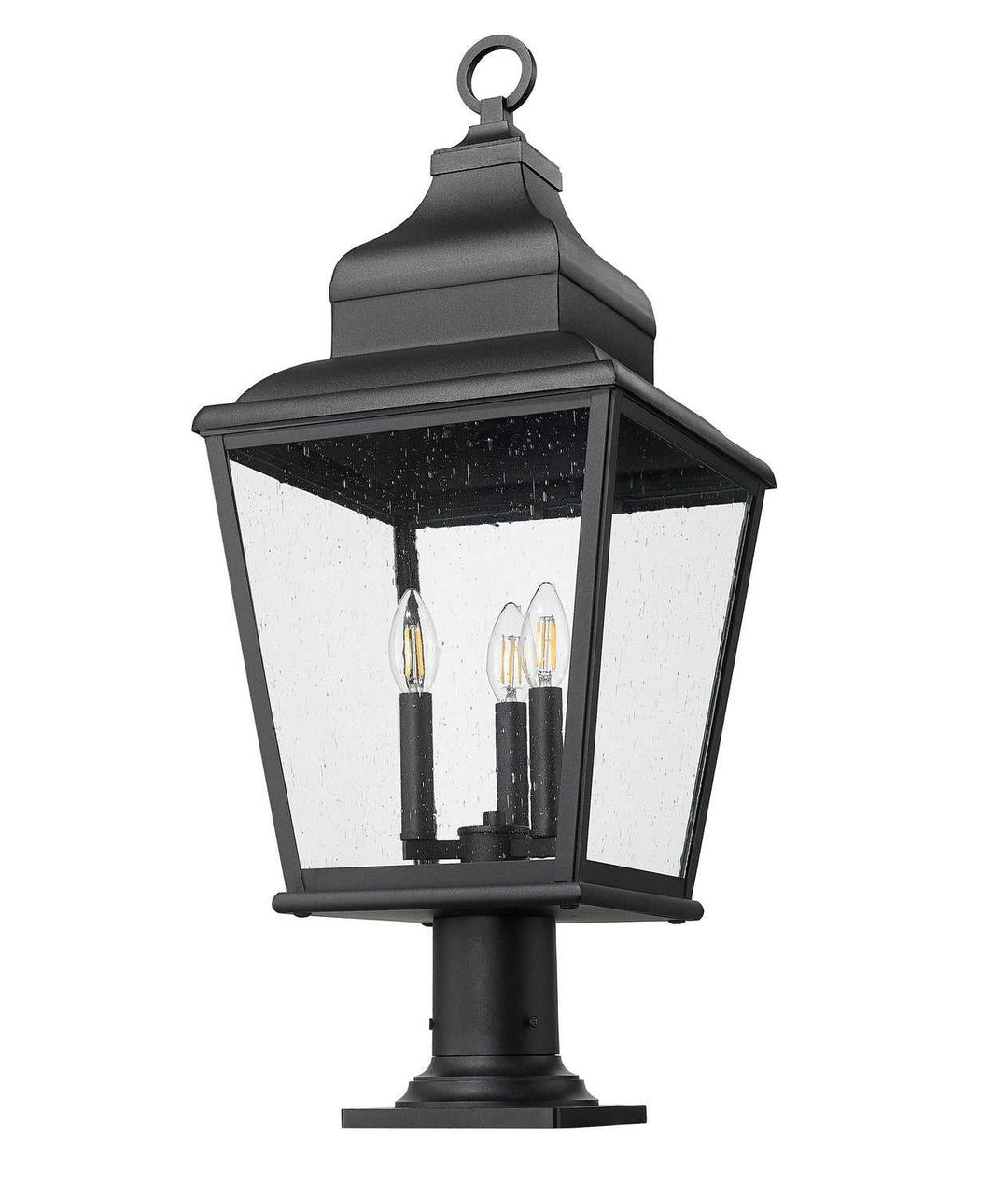 Raphael Three Light Outdoor Pier Mount in Sand Black Z-Lite Canada