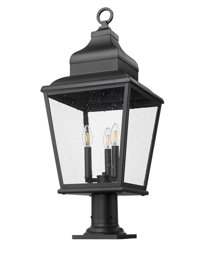 Raphael Three Light Outdoor Pier Mount in Sand Black Z-Lite Canada