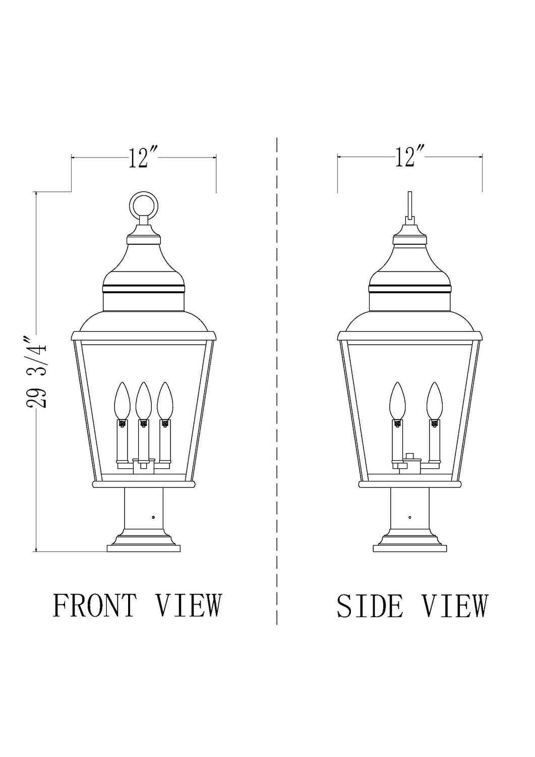 Raphael Three Light Outdoor Pier Mount in Sand Black Z-Lite Canada