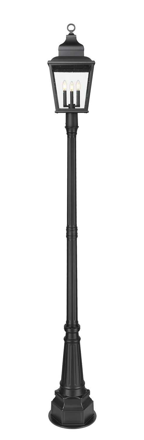 Raphael Three Light Outdoor Post Mount in Sand Black Z-Lite Canada