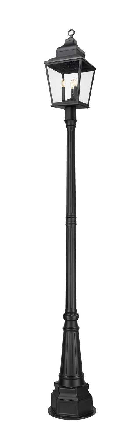 Raphael Three Light Outdoor Post Mount in Sand Black Z-Lite Canada