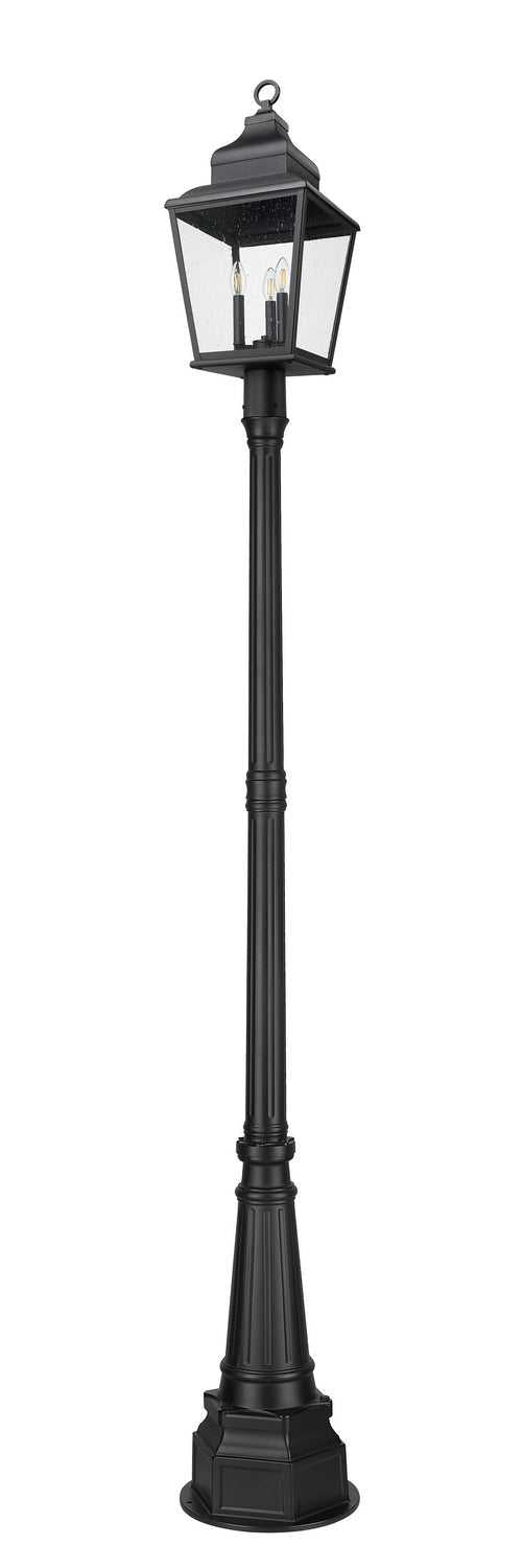 Raphael Three Light Outdoor Post Mount in Sand Black Z-Lite Canada