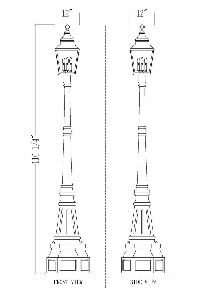 Raphael Three Light Outdoor Post Mount in Sand Black Z-Lite Canada