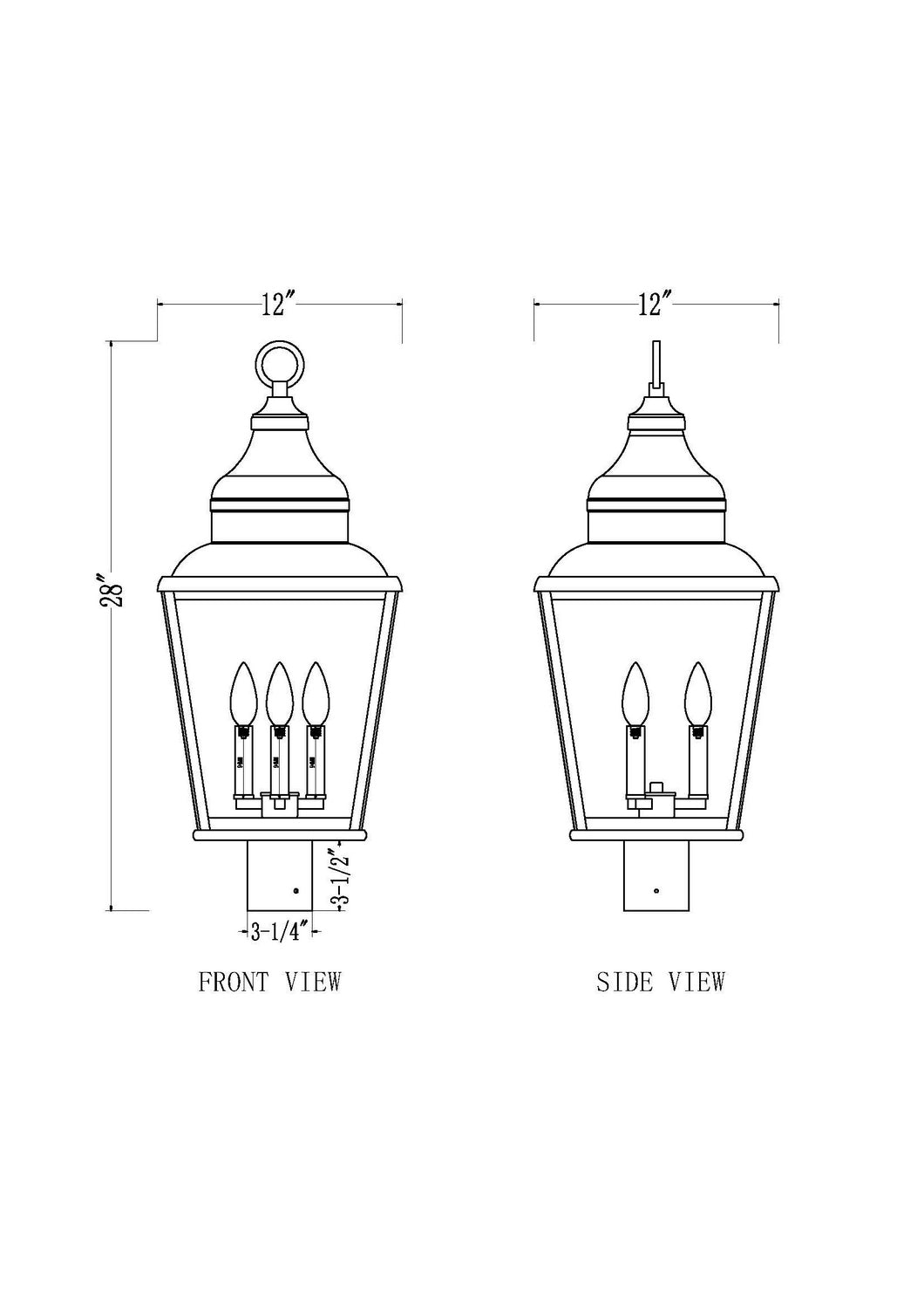 Raphael Three Light Outdoor Post Mount in Sand Black Z-Lite Canada