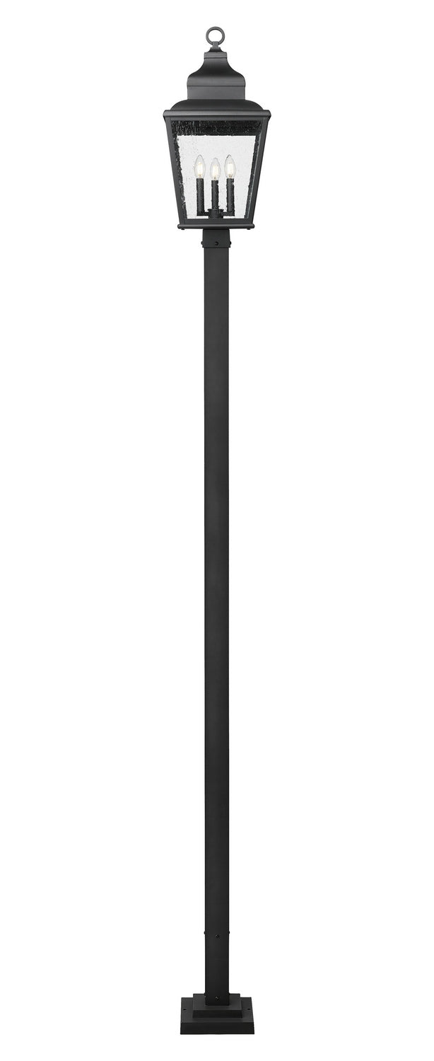 Raphael Three Light Outdoor Post Mount in Sand Black Z-Lite Canada