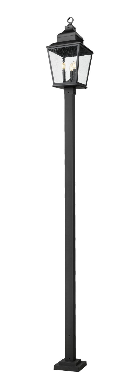 Raphael Three Light Outdoor Post Mount in Sand Black Z-Lite Canada