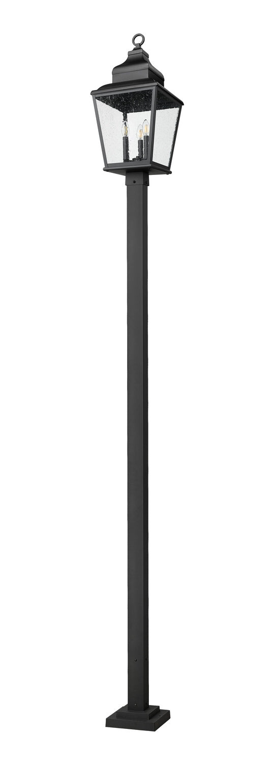 Raphael Three Light Outdoor Post Mount in Sand Black Z-Lite Canada