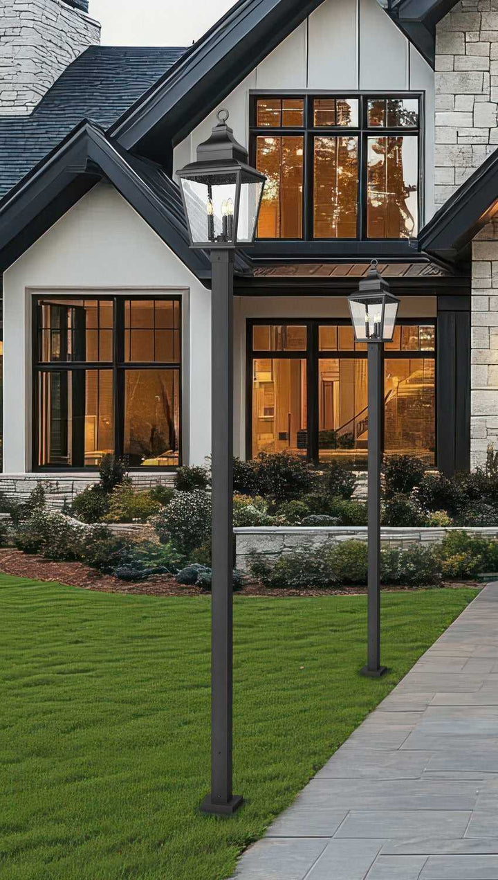 Raphael Three Light Outdoor Post Mount in Sand Black Z-Lite Canada