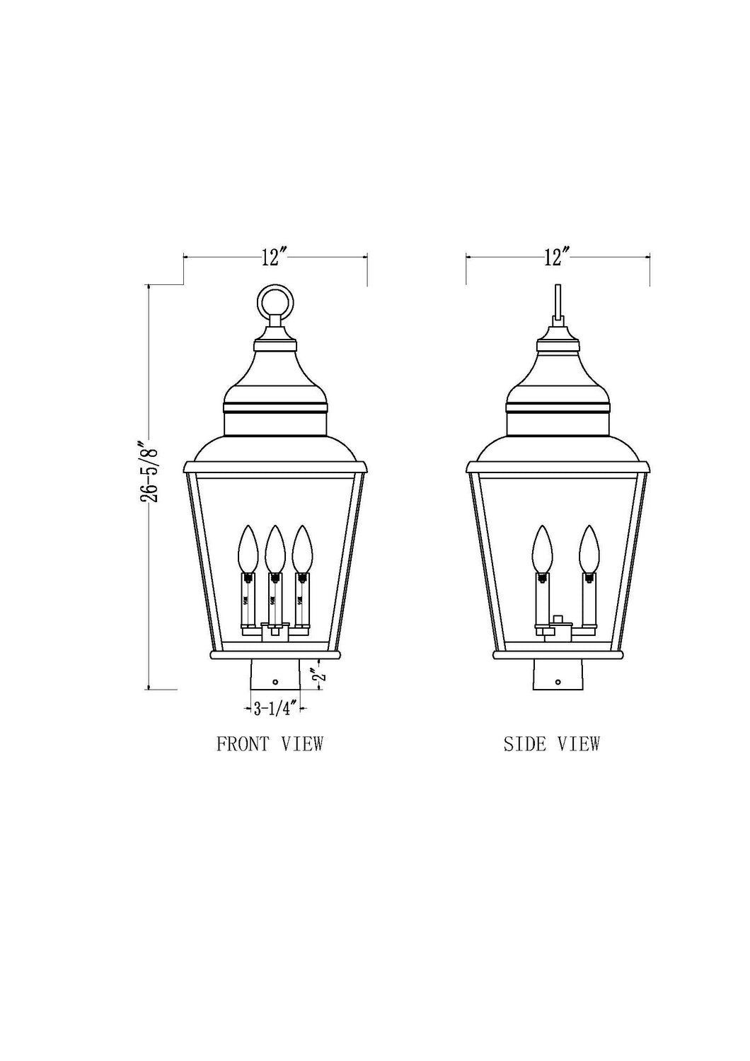 Raphael Three Light Outdoor Post Mount in Sand Black Z-Lite Canada