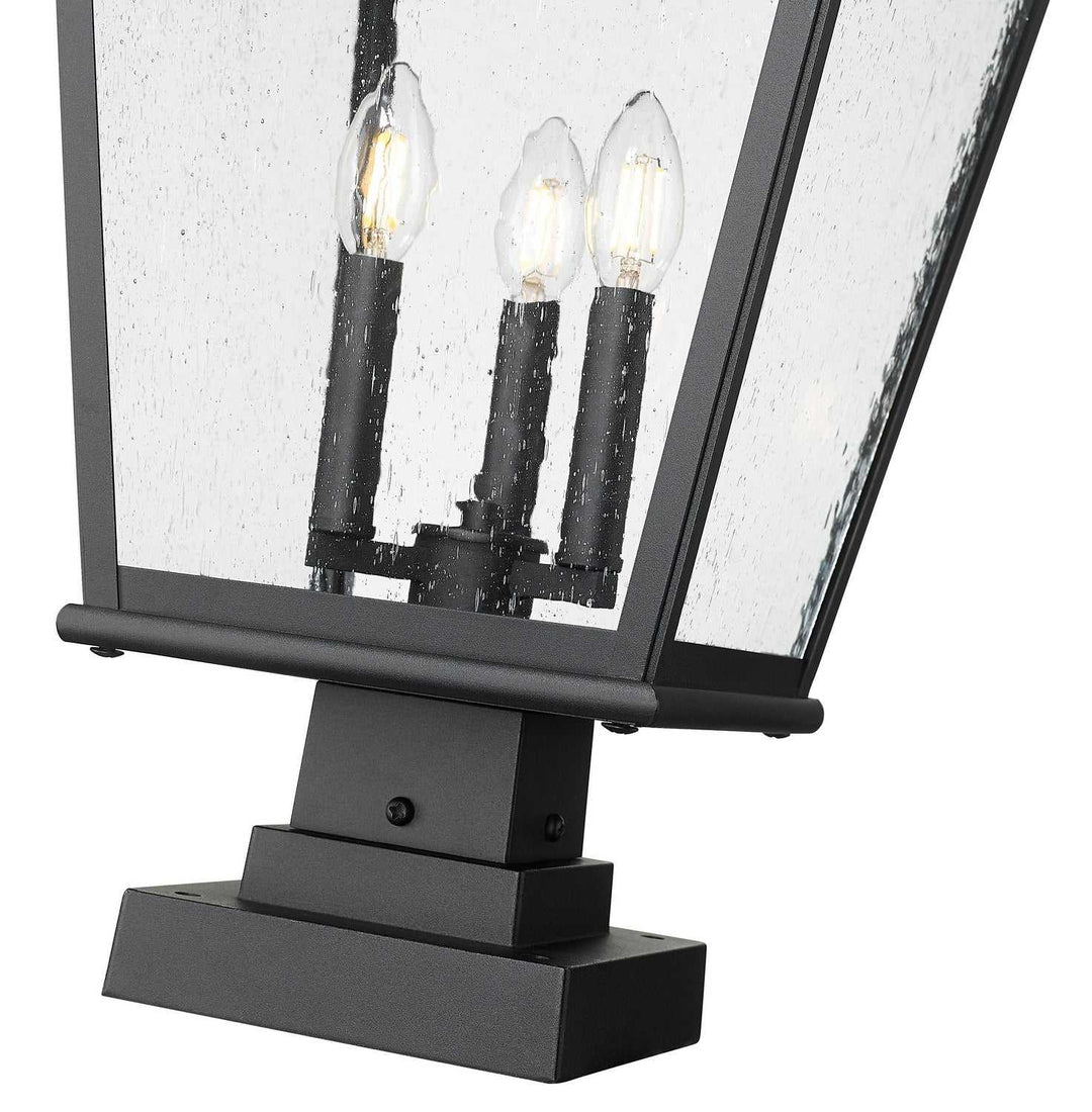 Raphael Three Light Outdoor Pier Mount in Sand Black Z-Lite Canada