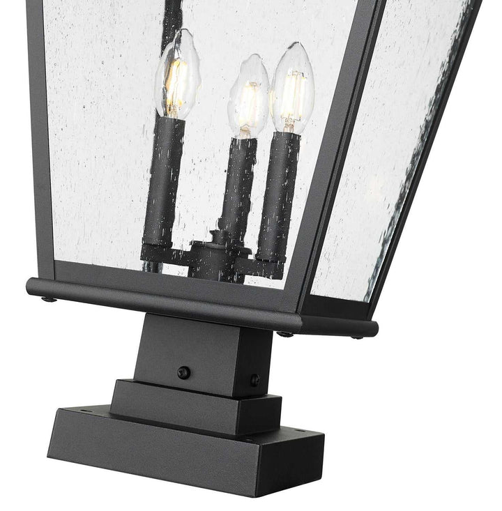 Raphael Three Light Outdoor Pier Mount in Sand Black Z-Lite Canada