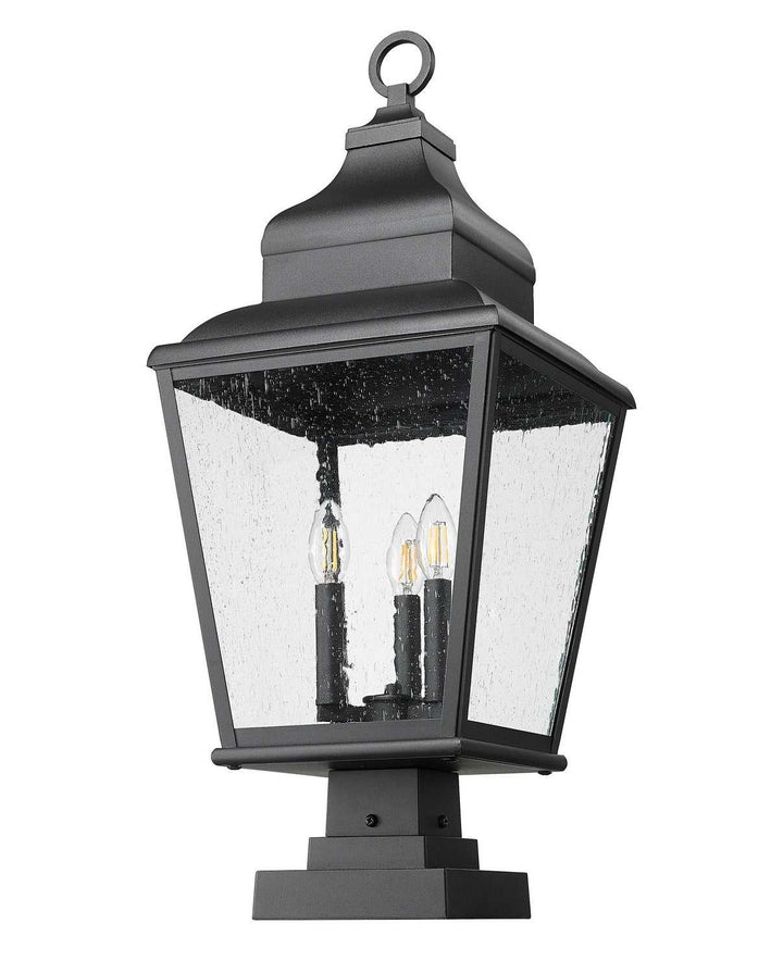 Raphael Three Light Outdoor Pier Mount in Sand Black Z-Lite Canada