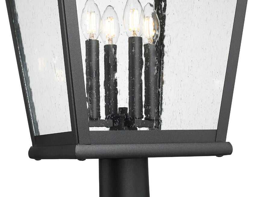 Raphael Four Light Outdoor Post Mount in Sand Black Z-Lite Canada