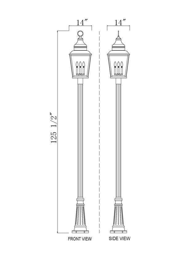 Raphael Four Light Outdoor Post Mount in Sand Black Z-Lite Canada