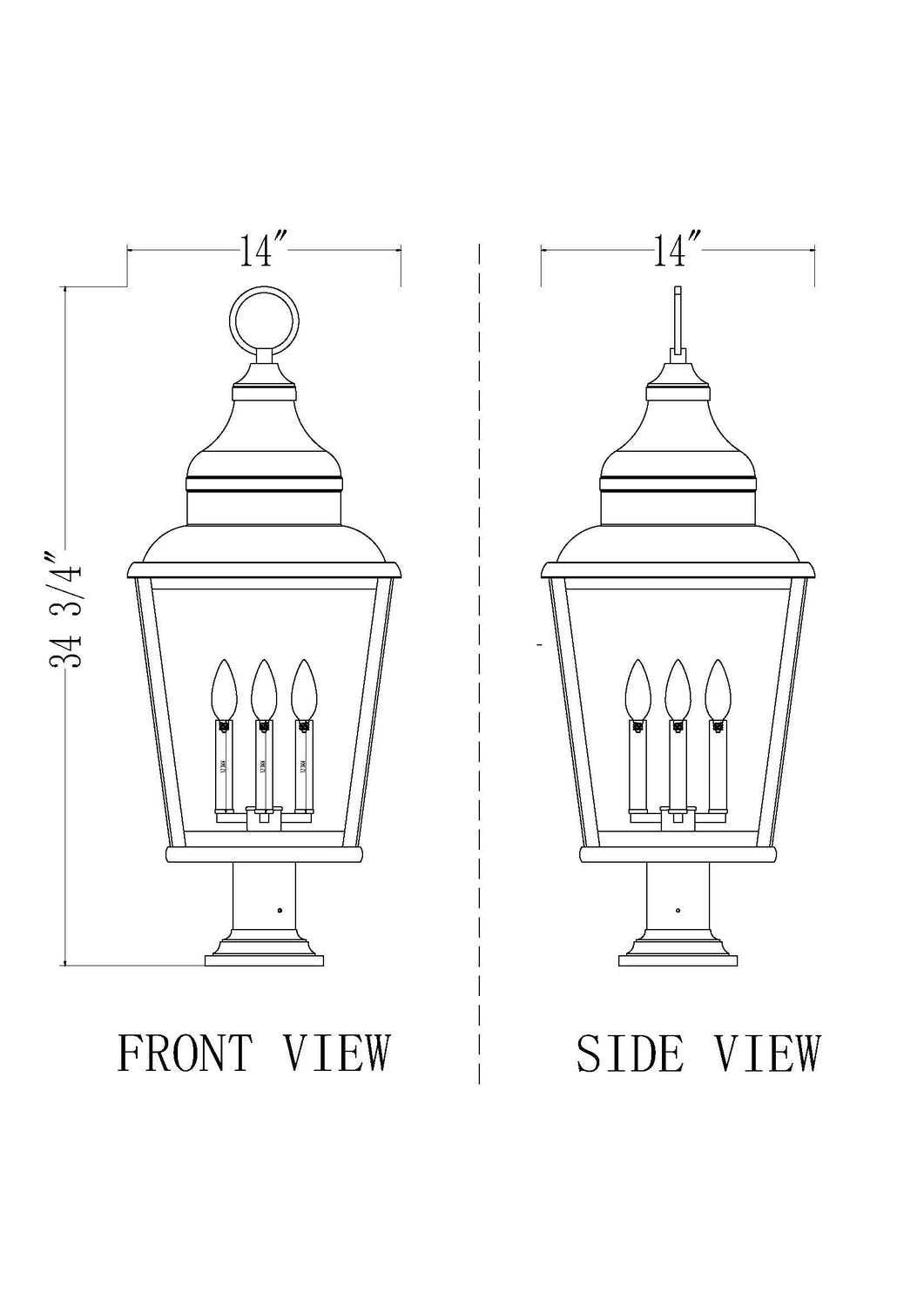 Raphael Four Light Outdoor Pier Mount in Sand Black Z-Lite Canada