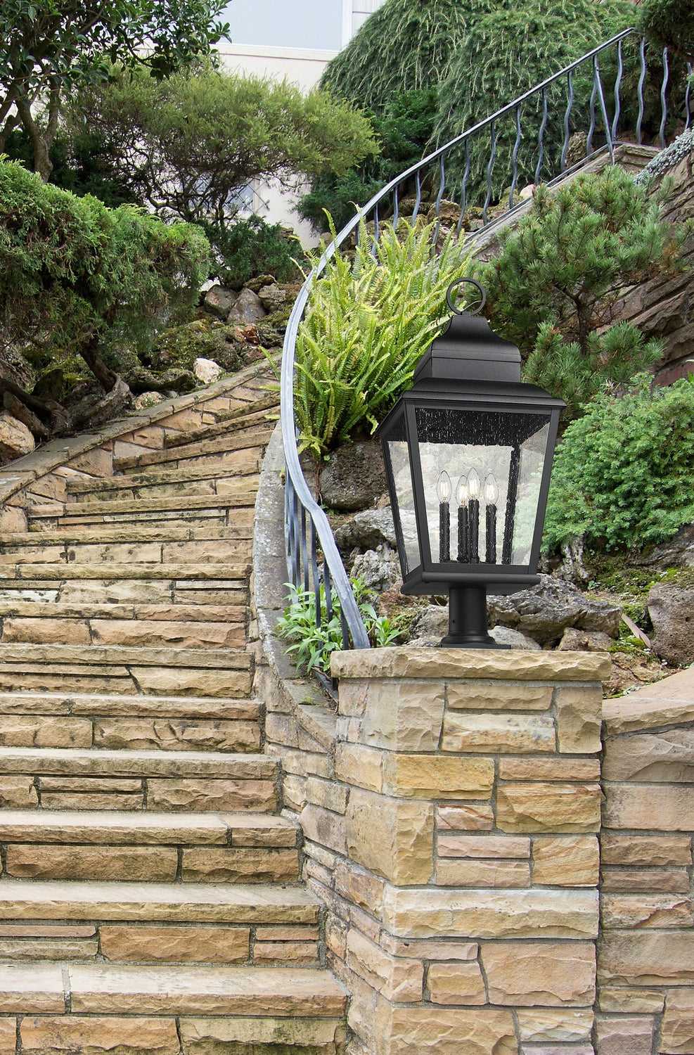 Raphael Four Light Outdoor Pier Mount in Sand Black Z-Lite Canada