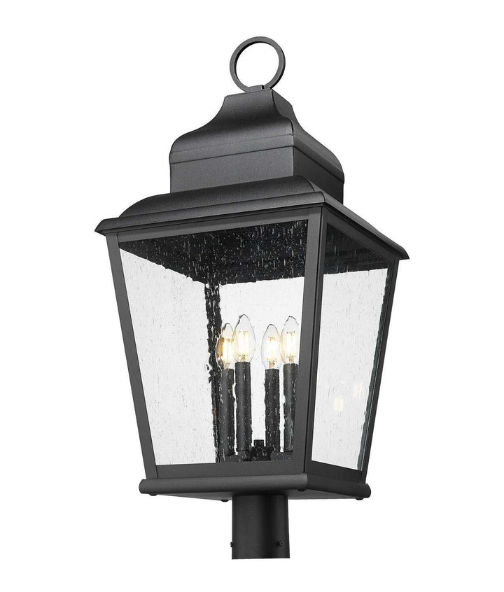 Raphael Four Light Outdoor Post Mount in Sand Black Z-Lite Canada