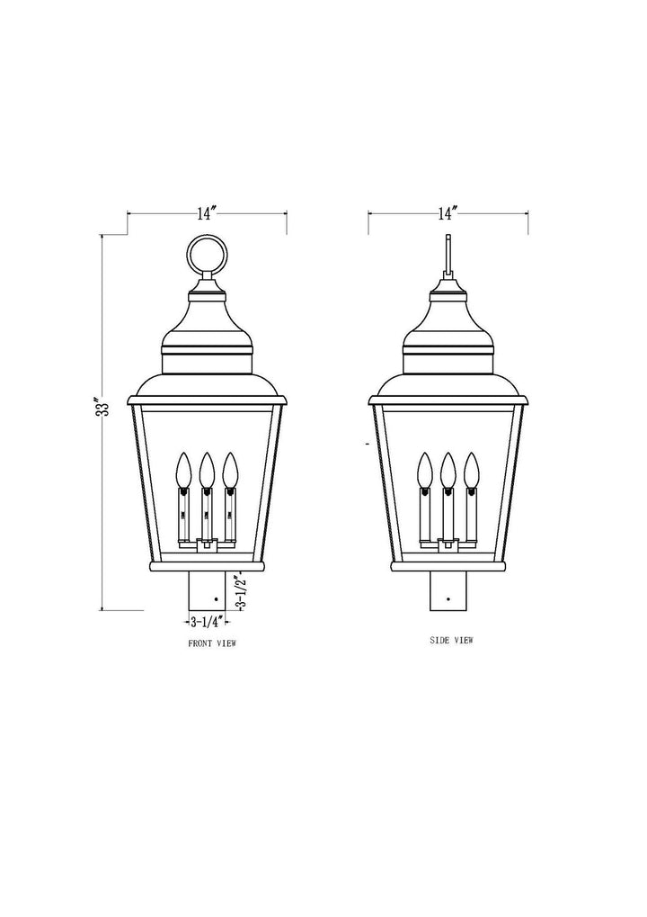 Raphael Four Light Outdoor Post Mount in Sand Black Z-Lite Canada