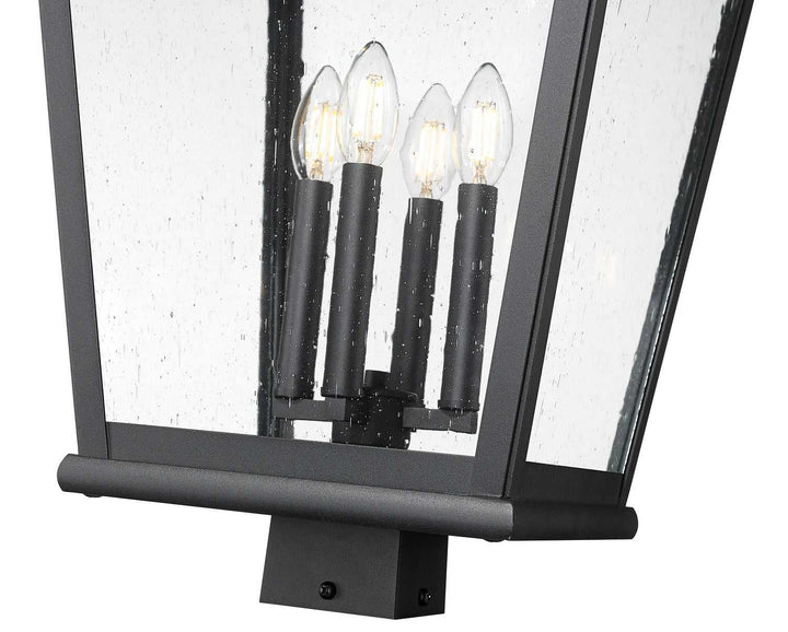 Raphael Four Light Outdoor Post Mount in Sand Black Z-Lite Canada