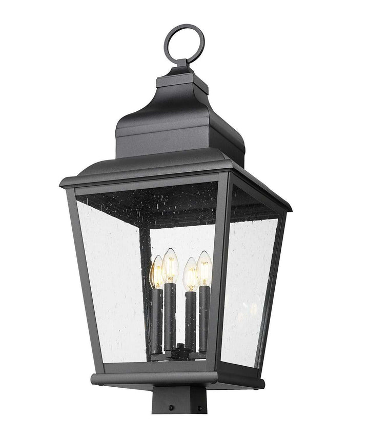 Raphael Four Light Outdoor Post Mount in Sand Black Z-Lite Canada