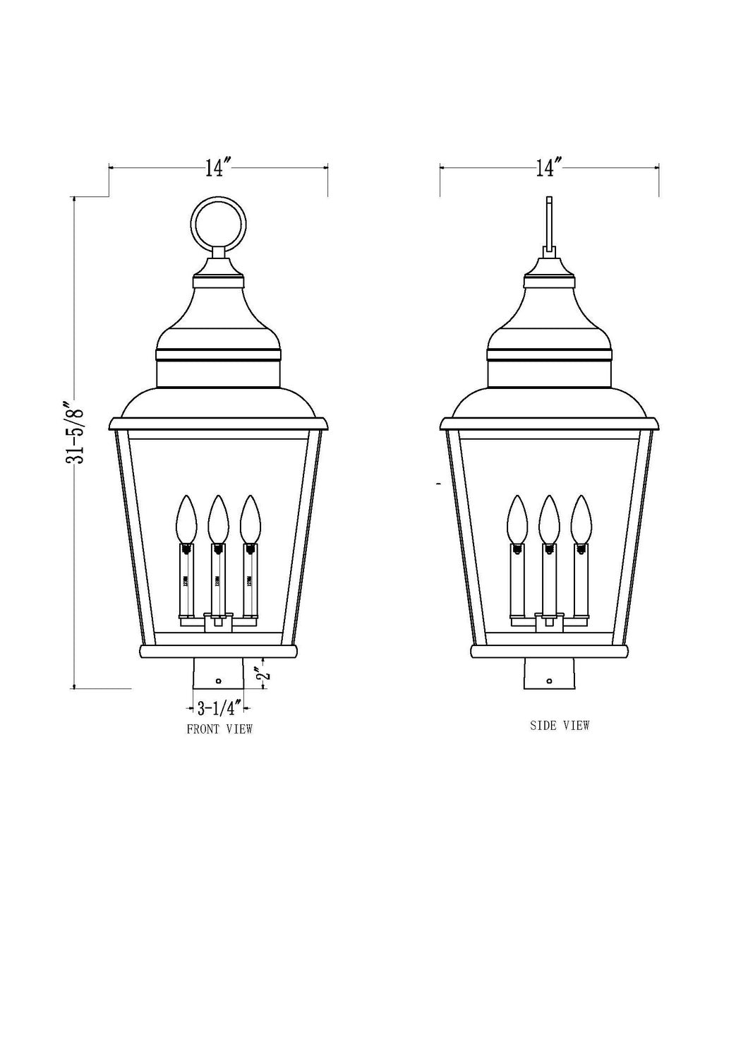 Raphael Four Light Outdoor Post Mount in Sand Black Z-Lite Canada