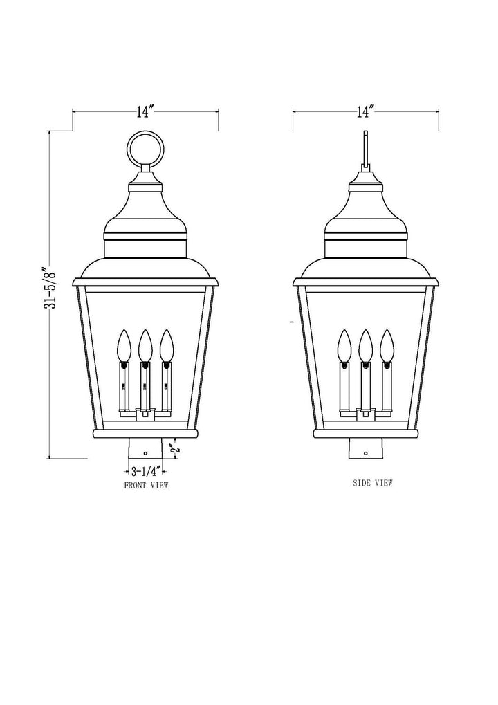 Raphael Four Light Outdoor Post Mount in Sand Black Z-Lite Canada