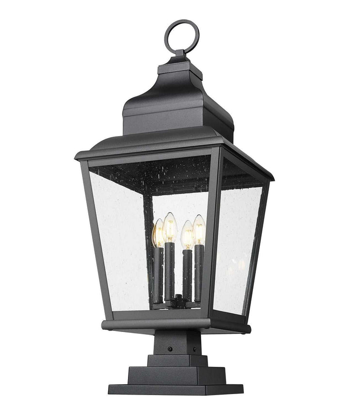 Raphael Four Light Outdoor Pier Mount in Sand Black Z-Lite Canada