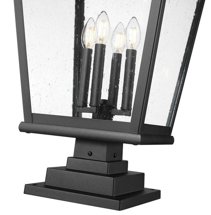 Raphael Four Light Outdoor Pier Mount in Sand Black Z-Lite Canada